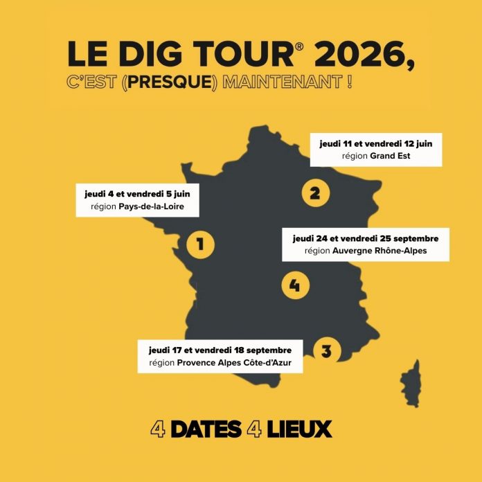 LE DIG TOUR 4 DATES & 4 LIEUX (Publication LinkedIn) Le Dig Tour 2026
